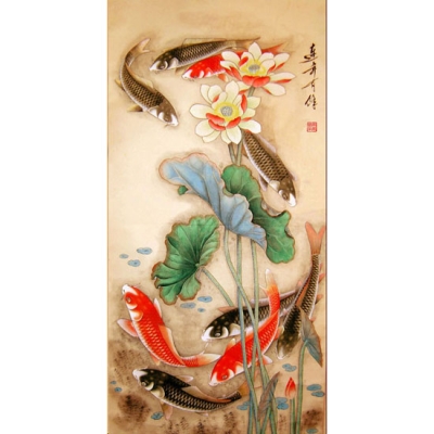 잉어연꽃도-3D전체-36*73cm-MJ0616-01