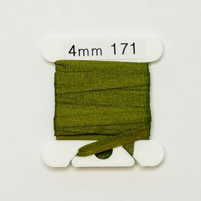 UR 실크리본자수실 Silk 100% Ribbon 4mm 171(Khaki Green MD)
