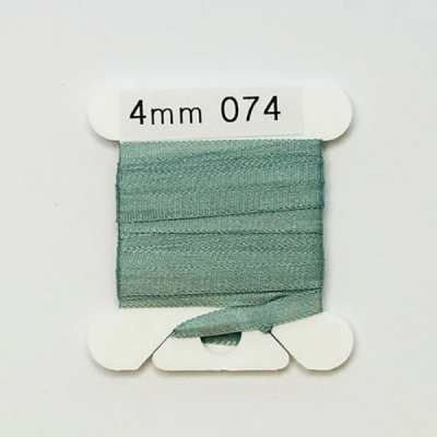 UR 실크리본자수실 Silk 100% Ribbon 4mm 074(Pewter Misty Blue LT)