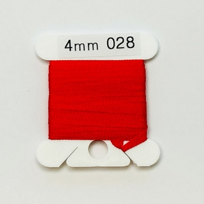 UR 실크리본자수실 Silk 100% Ribbon 4mm 028(Bright Orange Red)