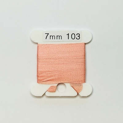 UR 실크리본자수실 Silk 100% Ribbon 7mm 103(Rose LT)
