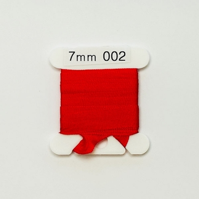 UR 실크리본자수실 Silk 100% Ribbon 7mm 002(Christmas Red LT)
