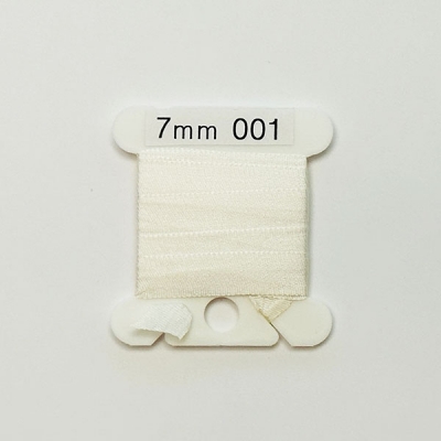 UR 실크리본자수실 Silk 100% Ribbon 7mm 001(Natural White)