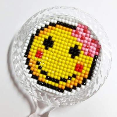 [보석] 아크릴손거울(보석자수)-스마일1-ydb0150