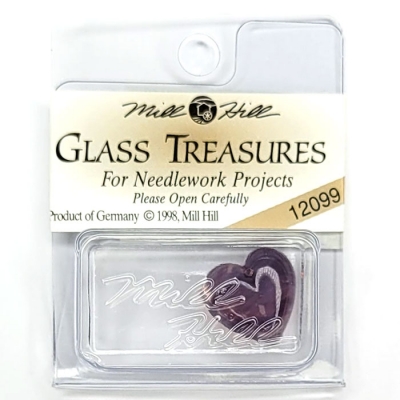 Millhill-12099 Medium Quartz Heart Purple