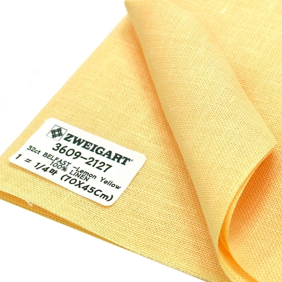 쯔바이 자수원단 32카운트-BELFAST-Lemon Yellow/3609-2127