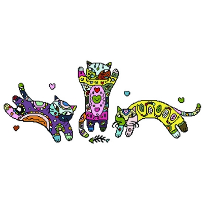 보석십자수 고양이가족만찬(예담)-ydb0114