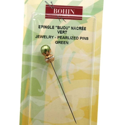 [BOHIN ] 카운트핀 Jewelry -Pearl Pin - Green-4318(26189)
