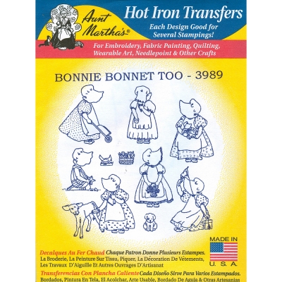 AUNT MARTHA BONNIE BONNET TOO(다림질 전사도안)-#3989