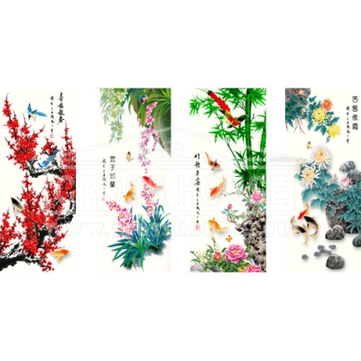 보석십자수 CH5D-M351 매난국죽 (변형큐빅)28x68cm -H