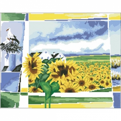 보석십자수 북유럽해바라기마을(3D)-ydb0227
