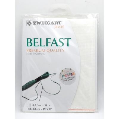 Precut 쯔바이원단32ct Belfast white/3609-100-(48x68cm)^^