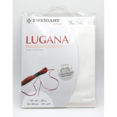 Precut 쯔바이원단25ct Lugana white/3835-100-^^