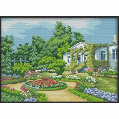 14CT 십자수 프린트 패키지-Beautiful homeland-4 (3D)-F304^