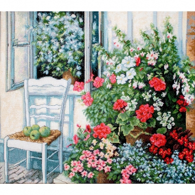 루카스 실십자수 패키지 Terrace with Flowers,BU4017