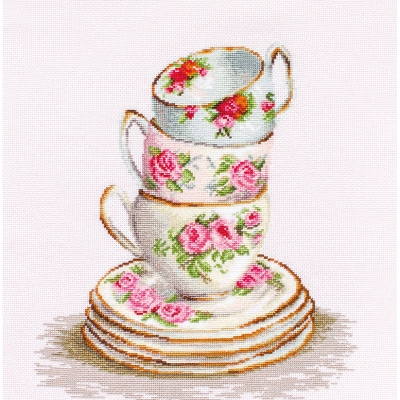 루카스 실십자수 패키지 3 Stacked Tea Cups,BA2323