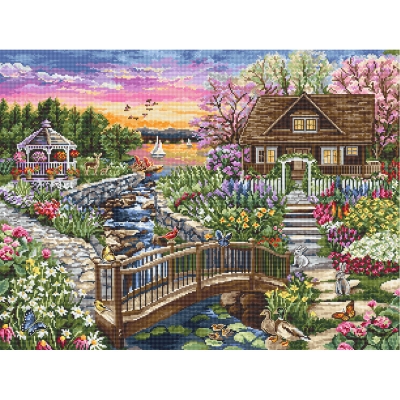 외국 십자수패키지 Luca-S/ Spring Blooms on the Lake-B2379