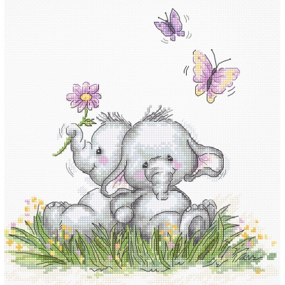 루카스 실십자수 패키지  Elephant Couple,B1184