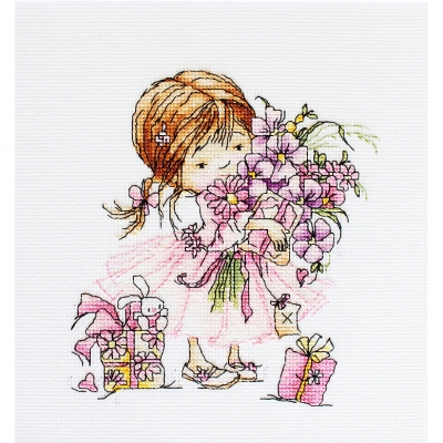 외국 십자수패키지 Luca-s/  Girl with a Bouquet-B1055