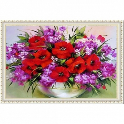 보석십자수 붉은양귀비화병(W6528-3) -Y