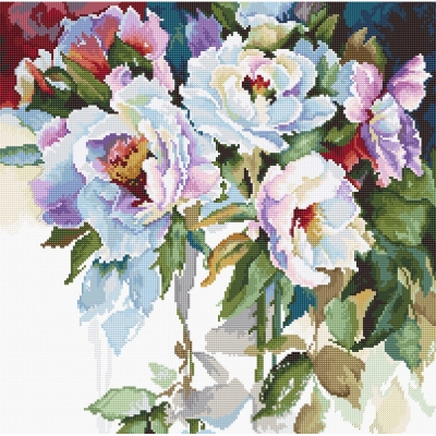 루카스 실십자수 패키지 White Roses B2400