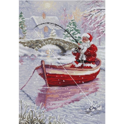 루카스 실십자수 패키지 Santa Fishing,BU5014