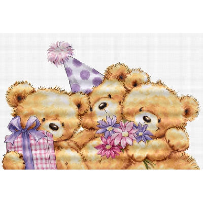 루카스 실십자수 패키지 Three Party Bears B1411