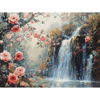 루카스 실십자수 패키지 Gold Collection / Crystalline Waterfall, B708